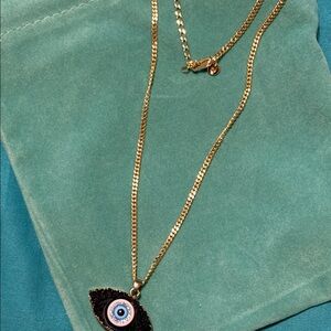 Gold Evil Eye Pendant Necklace